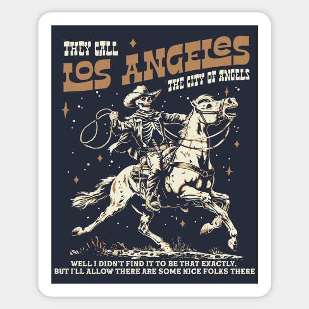 Los Angeles The City of Angels Funny Big Lebwoski Dude Movie Quote Sticker by GIANTSTEPDESIGN